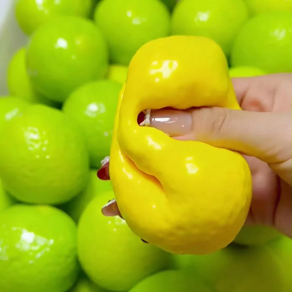 Crispy Lemon Stress Ball Squeeze Toy Color-Changing ASMR Fidget Toy