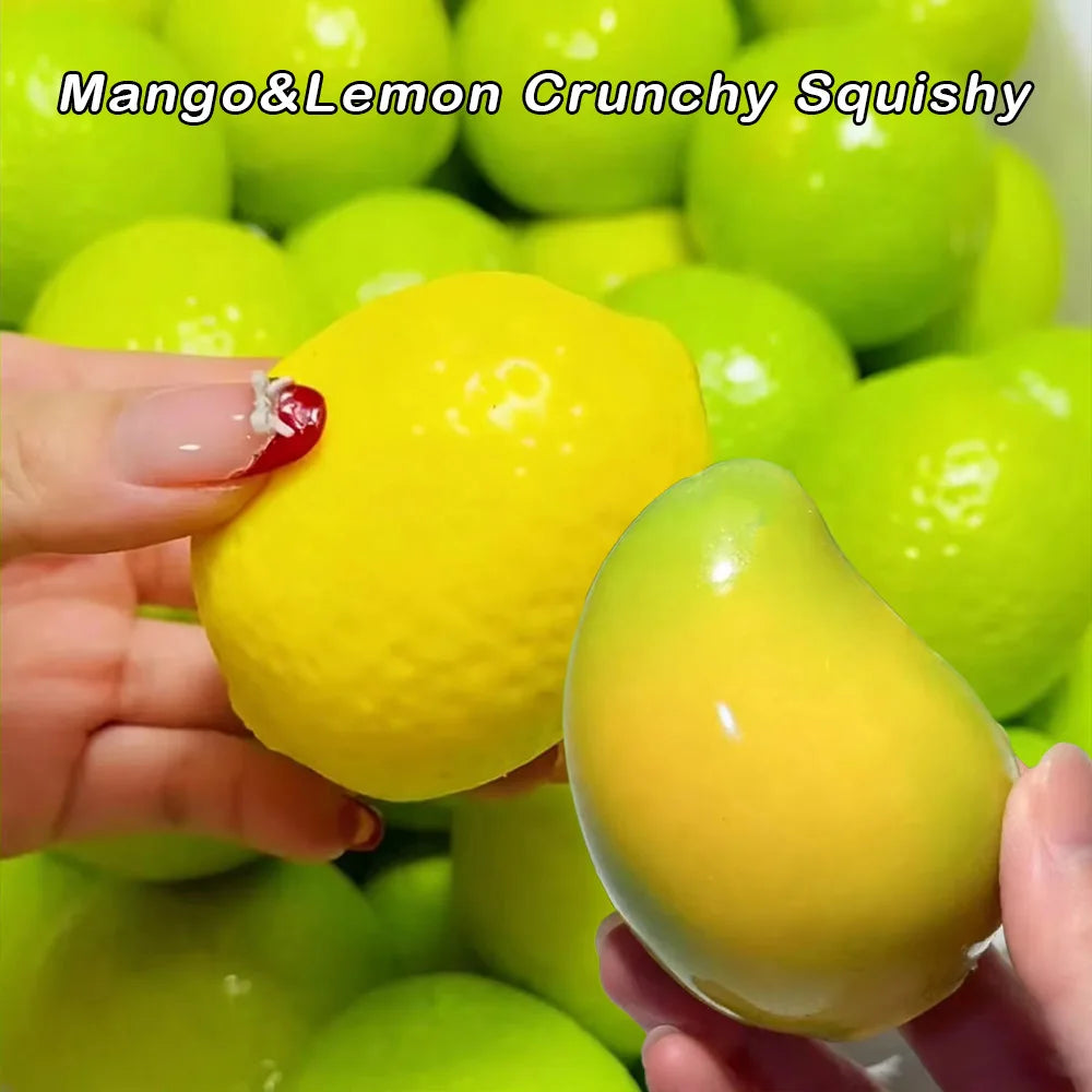 Crispy Lemon Stress Ball Squeeze Toy Color-Changing ASMR Fidget Toy